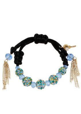 Betsey Johnson Crystal Fireball Pulley Bracelet