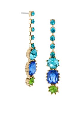 Betsey Johnson Crystal Gem Linear Earrings