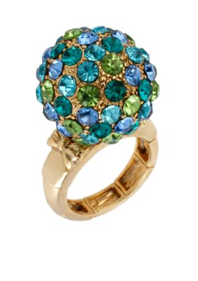 Betsey Johnson Crystal Fireball Stretch Ring