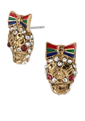 Betsey Johnson Skull Stud Earrings