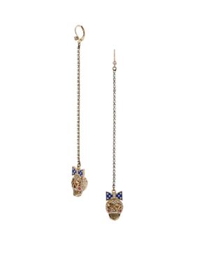 Betsey Johnson Skull Linear Earrings