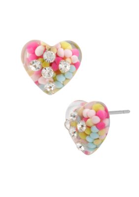 Betsey Johnson Heart Stud Earrings