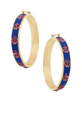 Betsey Johnson Anchor Hoop Earrings