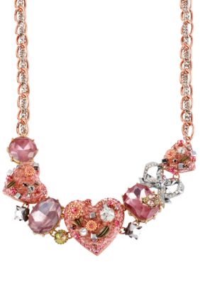 Betsey Johnson Vintage Heart Frontal Necklace