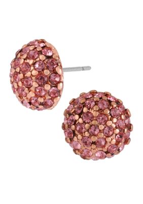 Betsey Johnson Round Crystal Stud Earrings