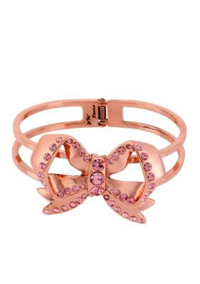 Betsey Johnson Bow Hinged Bangle Bracelet