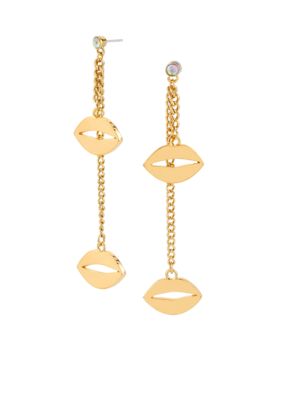 Betsey Johnson Lips Linear Earrings