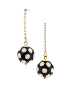 Betsey Johnson Polka Dot Ball Linear Earrings