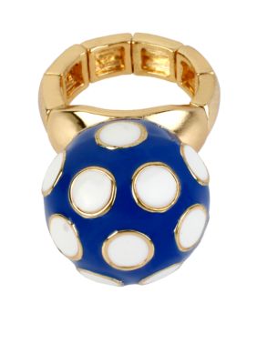 Betsey Johnson Polka Dot Ball Stretch Ring