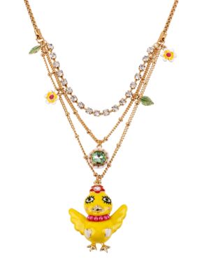 Betsey Johnson Chickadee Multi Row Necklace