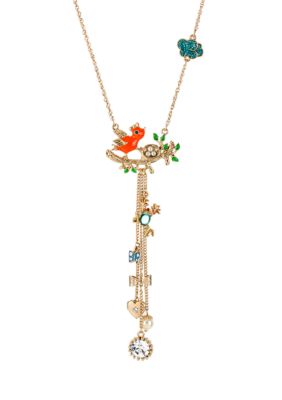 Betsey Johnson Bird Nest Y-Shaped Necklace