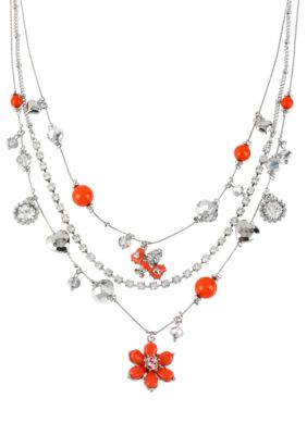 Betsey Johnson Flower Illusion Necklace