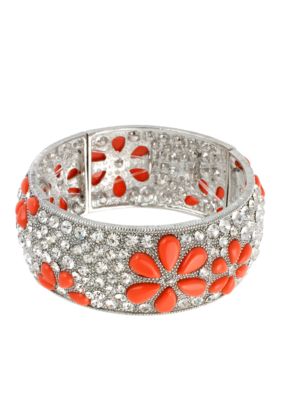 Betsey Johnson Crystal Stretch Bangle Bracelet