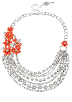 Betsey Johnson Flower Multi-Chain Necklace