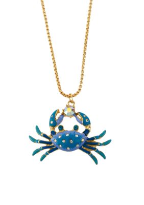 Betsey Johnson Crab Pendant Necklace