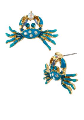 Betsey Johnson Crab Stud Earrings