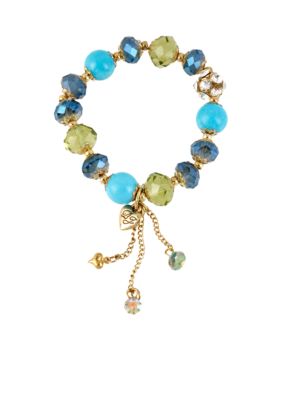 Betsey Johnson Blue Bead Stretch Bracelet