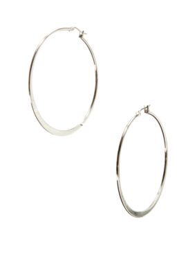 Betsey Johnson Silver Hoop Earrings