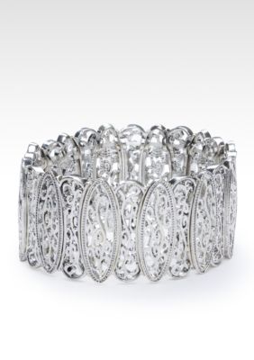 ND&reg; New Directions Silver Casted Stretch Bracelet
