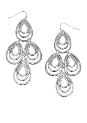 New Directions&reg; Silver Textured Chandelier Earrings