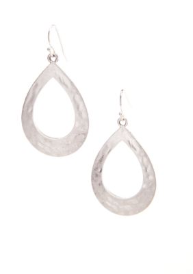 New Directions&reg; Textured Tear Drop Hoop Earrings