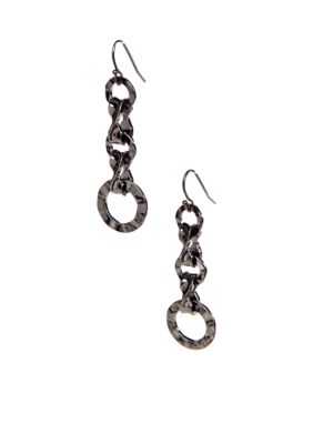 New Directions Linear Metal Ring Earrings