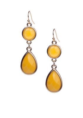 New Directions&reg; Yellow Faceted Stone Drop Earrings