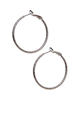 New Directions Small Textured Diamond Cut Hoop Earrings