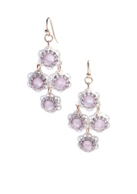 New Directions Small Colored Stone Chandelier Earrings