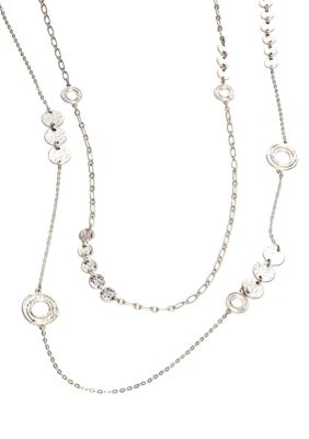 New Directions Long Two Row Disc Necklace