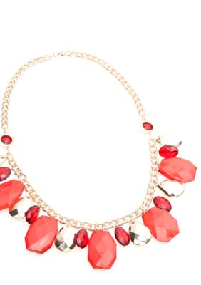 New Directions&reg; Red and Gold Beaded Necklace