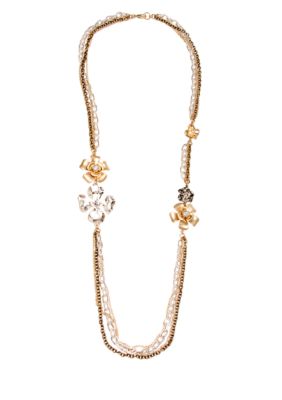 New Directions Metal Flower Station Necklace