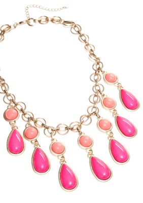 New Directions&reg; Pink and Orange Multi Drop Necklace