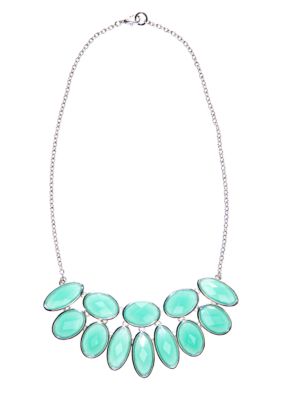 New Directions Mint Faceted Stone Statement Necklace