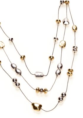 New Directions Long Three Row Beaded Necklace