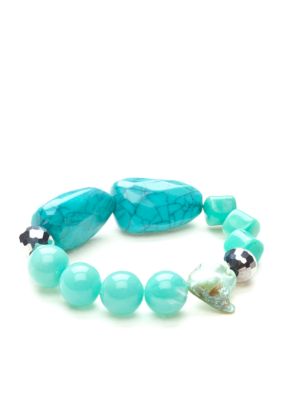 New Directions&reg; Turquoise Single Row Beaded Stretch Bracelet