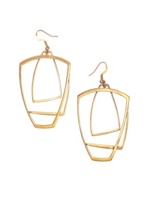 BCBGeneration Gold Geometric Drop Earrings