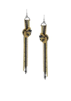 BCBGeneration Tri Tone Knotted Fringe Earring