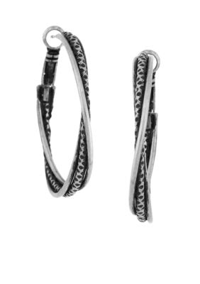 BCBGeneration Small Double Twisted Hoop Earrings