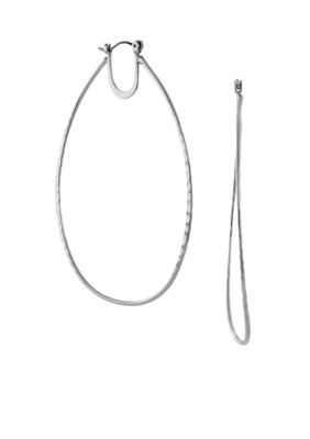 BCBGeneration Silver Oval Hoops Earrings