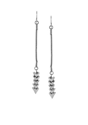 BCBGeneration Silver Apache Pyramid Linear Earrings