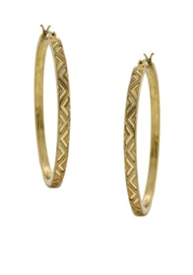 BCBGeneration Gold Chevron Hoop Earrings