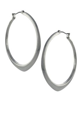 BCBGeneration Core Strength Silver Hoop Earrings