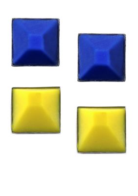 BCBGeneration Blue and Yellow Stud Earrings Duo