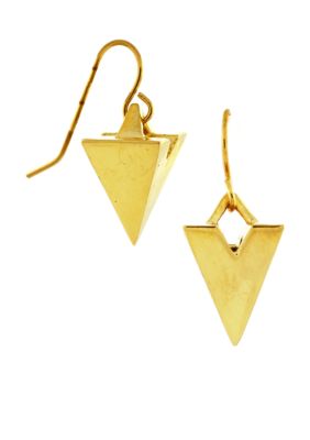 BCBGeneration Gold Pyramid Drop Earrings