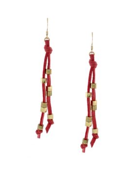 BCBGeneration Coral and Gold Cube Drop Earrings