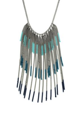 BCBGeneration Flirty Fringe Blue Drama Necklace