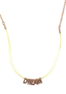 BCBGeneration Natural and Rose Gold Dream Mini Affirmation Necklace