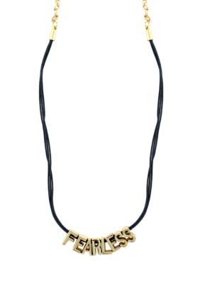 BCBGeneration Gray and Gold Fearless Mini Necklace