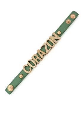 BCBGeneration Teal and Rose Gold Corazon Affirmation Bracelet